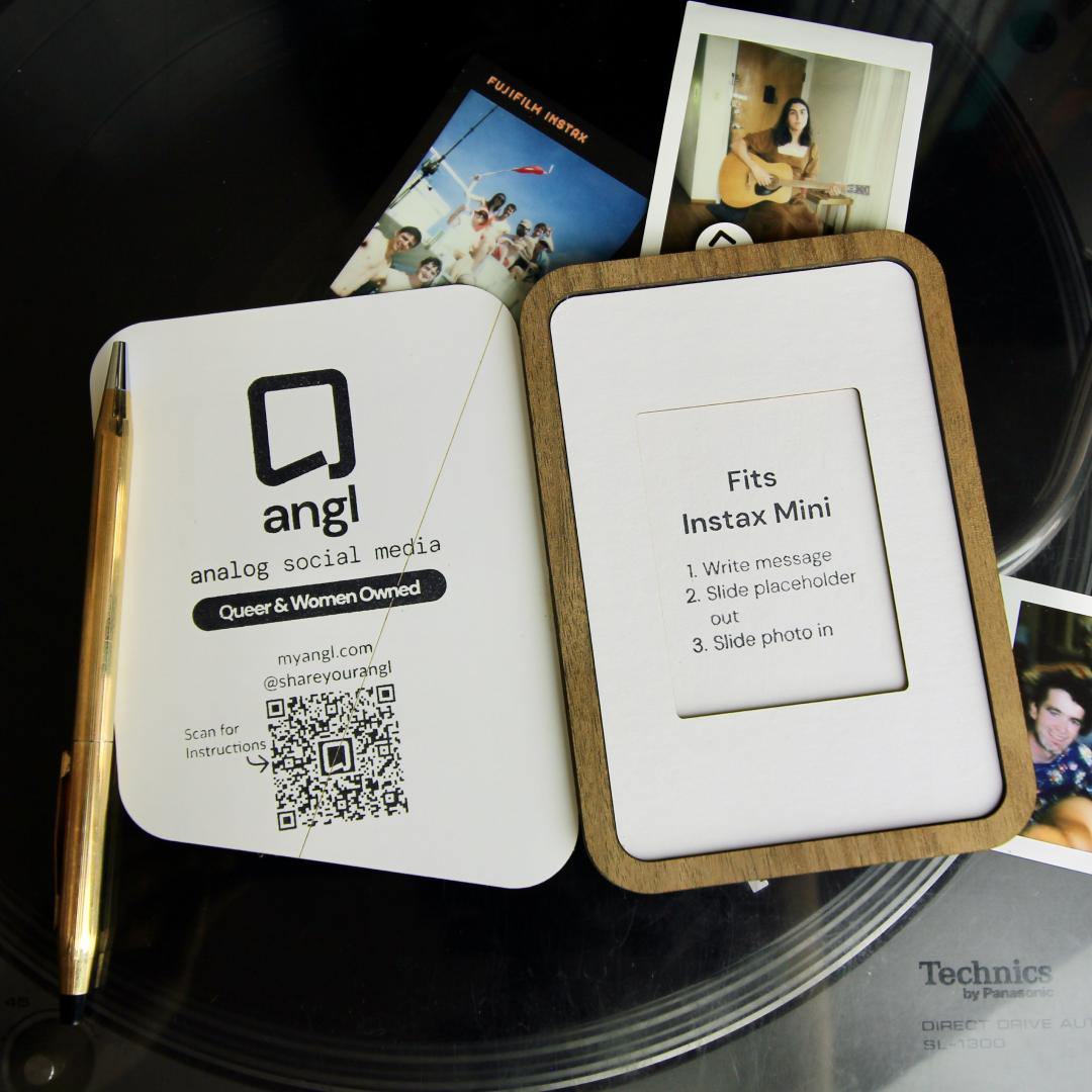 Angl Post, Picture Frame Greeting Card for Polaroids and Photographs, Handmade w/Love